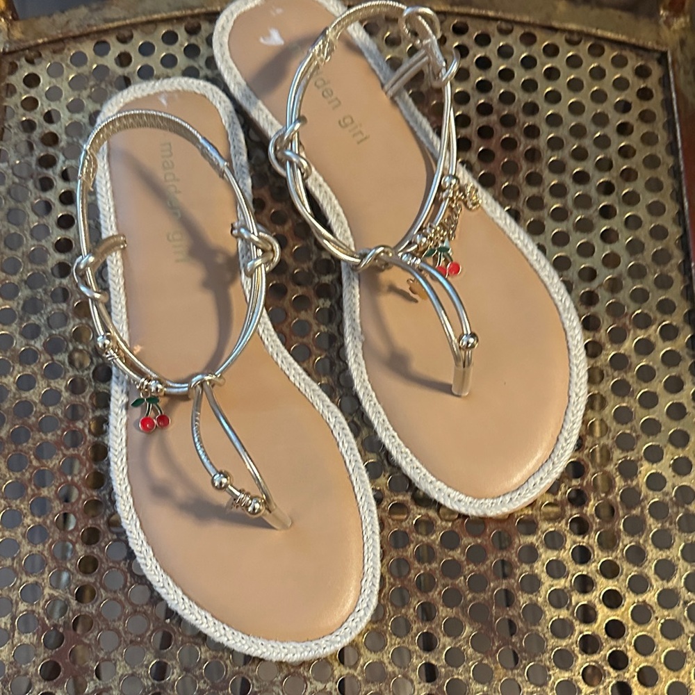 Madden Girl Metallic Sandals with Charm Accents